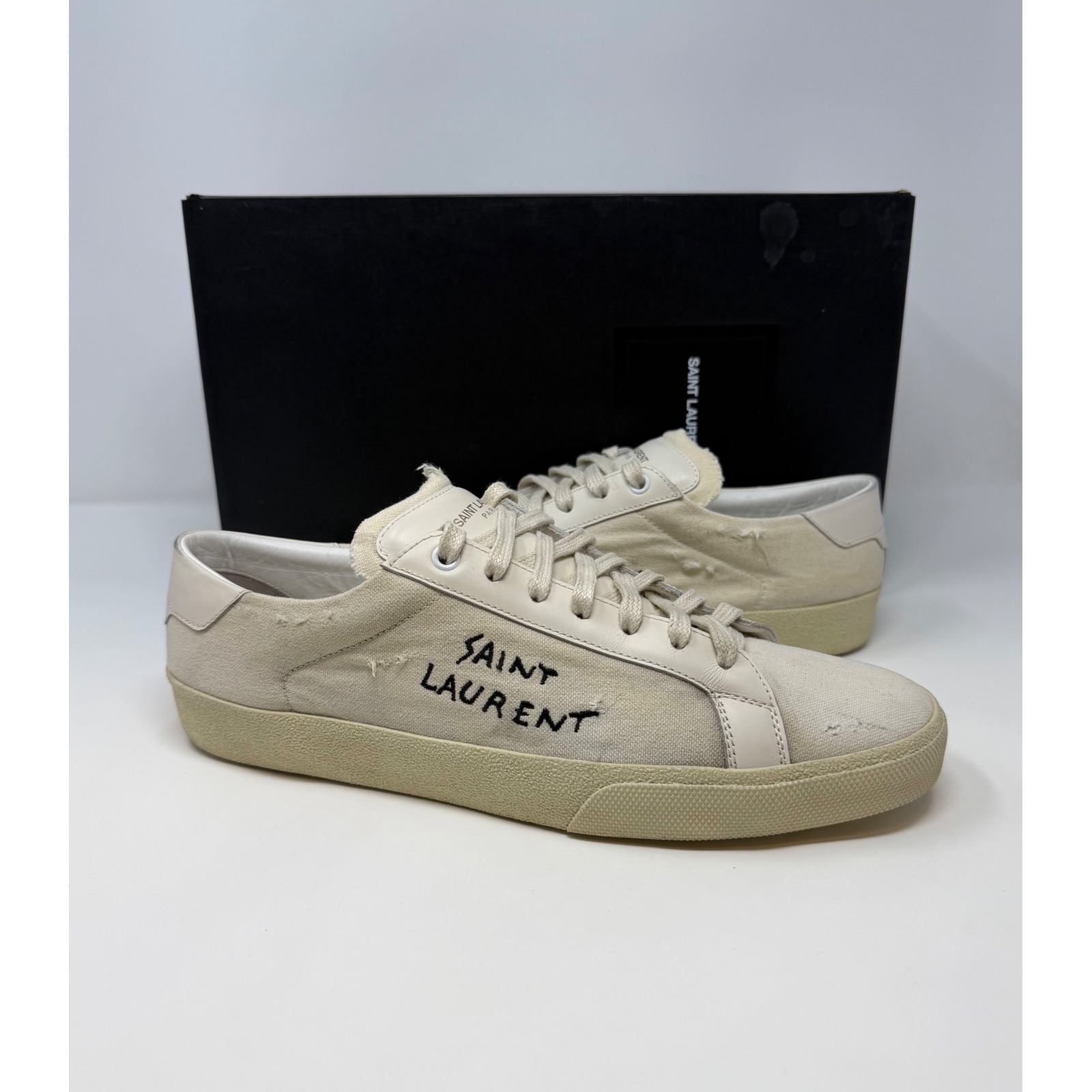 Saint Laurent Distressed Court Classic Sl/06 Sneaker Size 10 Us 43 Eu